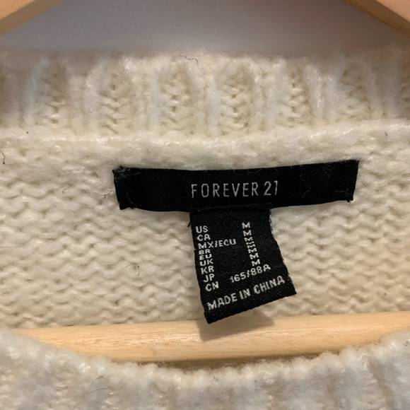 White Rainbow Stripe Forever 21 Sweater - Picture 3 of 4